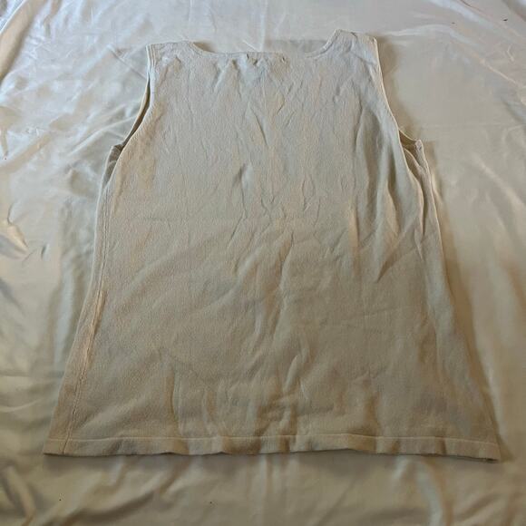 Vtg Y2K 2000s Floral Embroidered Knit Tank Top Sz L Boho - Picture 4 of 6